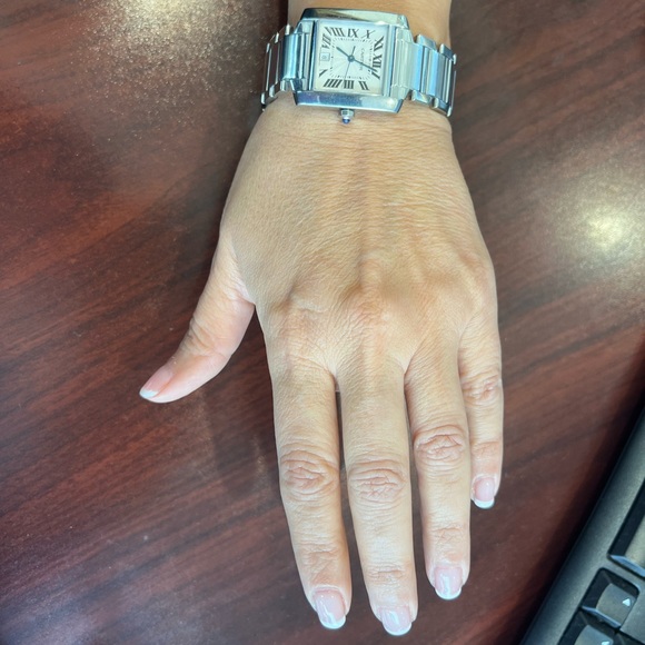 CARTIER TANK FRANCAISE AUTOMATIC STAINLESS STEEL 28mm WATCH. - Picture 9 of 13